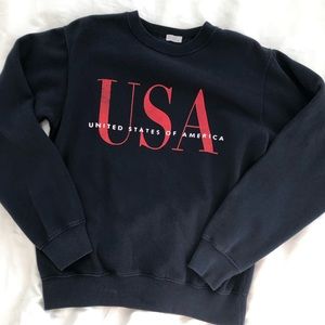 USA navy blue crew neck